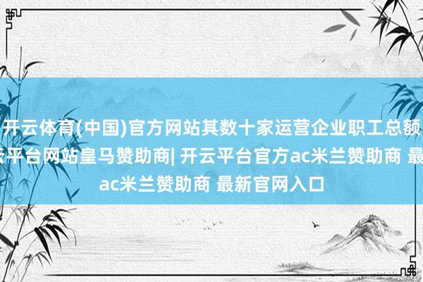 开云体育(中国)官方网站其数十家运营企业职工总额约392-开云平台网站皇马赞助商| 开云平台官方ac米兰赞助商 最新官网入口
