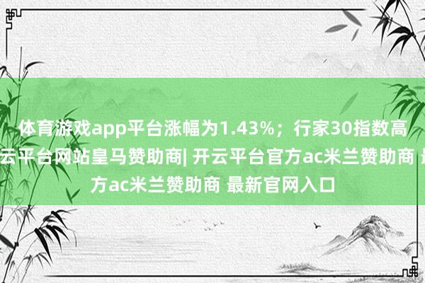 体育游戏app平台涨幅为1.43%；行家30指数高涨4.51%-开云平台网站皇马赞助商| 开云平台官方ac米兰赞助商 最新官网入口