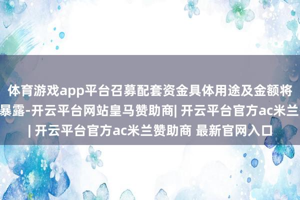 体育游戏app平台召募配套资金具体用途及金额将在重组讲述书中给予暴露-开云平台网站皇马赞助商| 开云平台官方ac米兰赞助商 最新官网入口