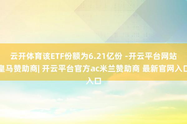 云开体育该ETF份额为6.21亿份 -开云平台网站皇马赞助商| 开云平台官方ac米兰赞助商 最新官网入口