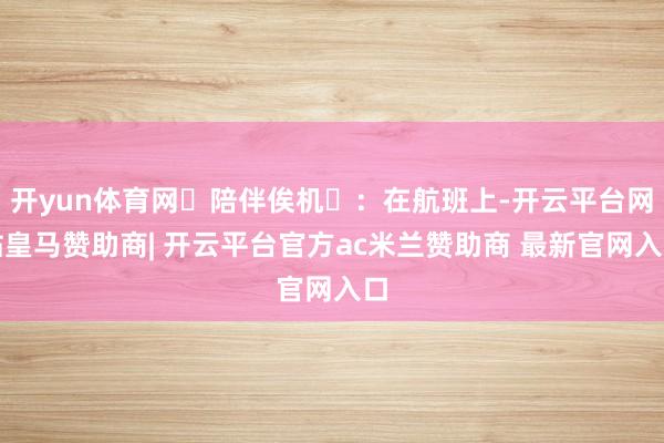 开yun体育网‌陪伴俟机‌：在航班上-开云平台网站皇马赞助商| 开云平台官方ac米兰赞助商 最新官网入口