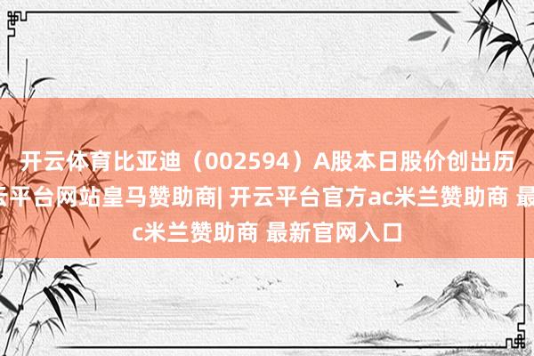 开云体育比亚迪(002594)A股本日股价创出历史新高-开云平台网站皇马赞助商| 开云平台官方ac米兰赞助商 最新官网入口